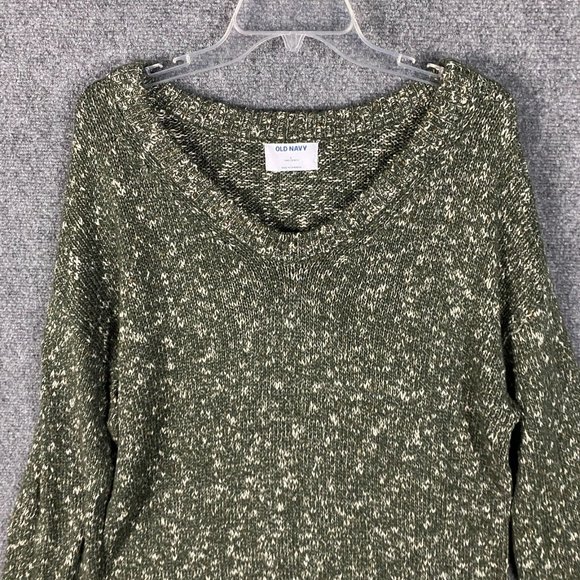 Old Navy Sweater Women's Large Knit Tunic Length Green Cotton L - Picture 2 of 8